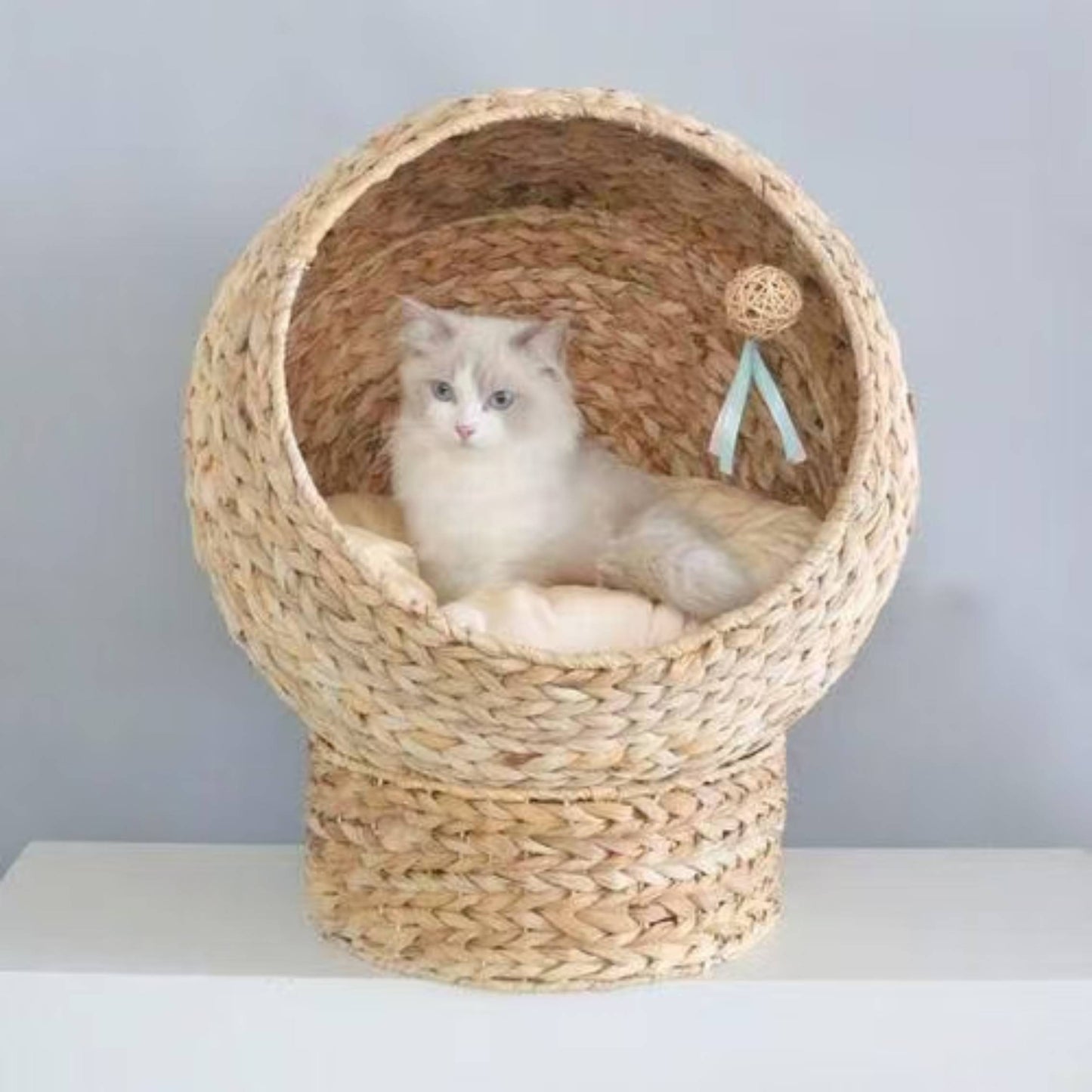 天然バナナリーフ製 猫用ベッド